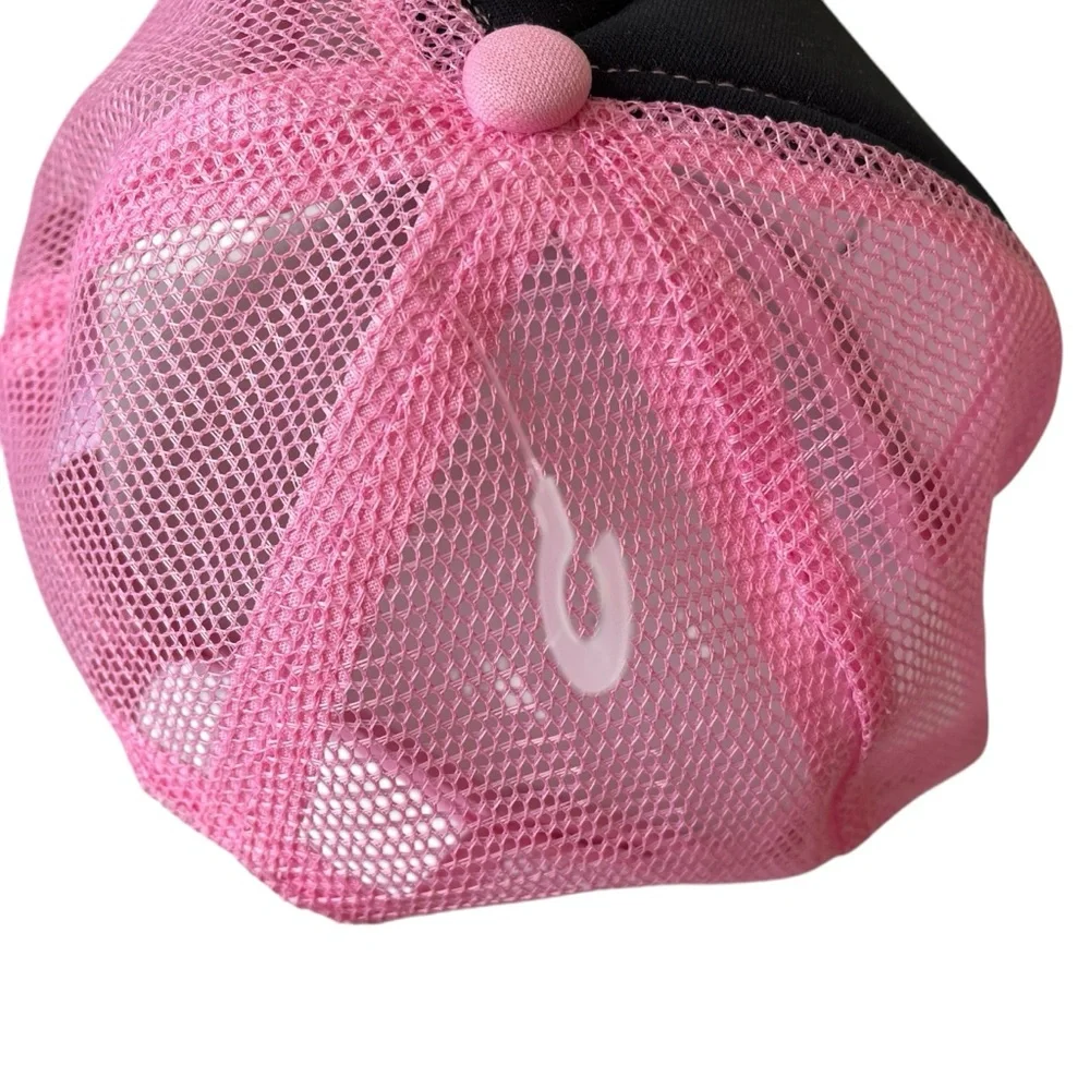 NWT pink taco shop foam mesh snap back trucker hat pink black - Picture 8 of 11